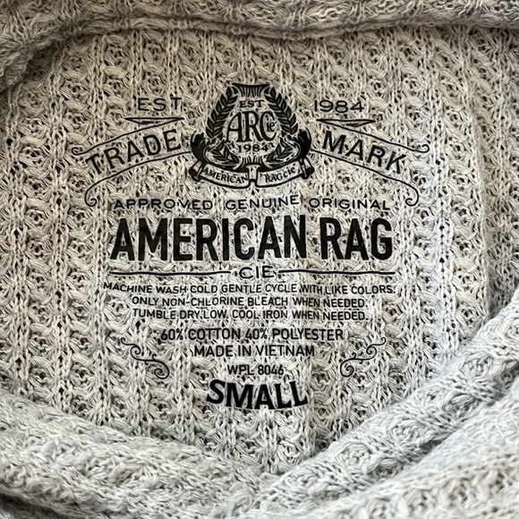 American Rag very lightweight silver color hoodie for men Size:S - Picture 7 of 9